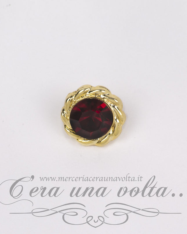 Bottone gioiello fiore Rosso