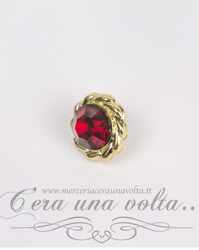 Bottone gioiello fiore Rosso