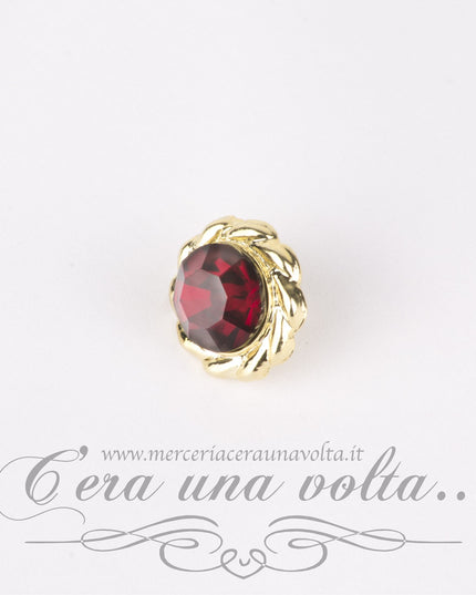 Bottone gioiello fiore Rosso