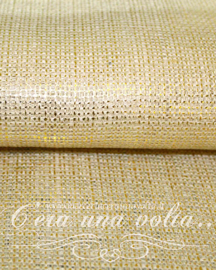 Tela da ricamo in Juta con stampa Lurex
