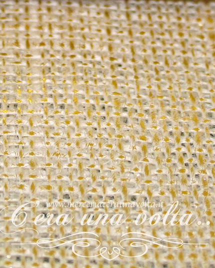 Tela da ricamo in Juta con stampa Lurex