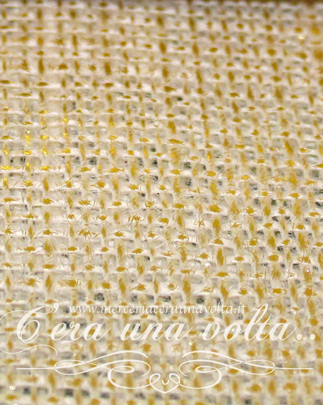 Tela da ricamo in Juta con stampa Lurex