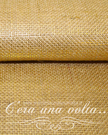 Tela da ricamo in Juta con stampa Lurex