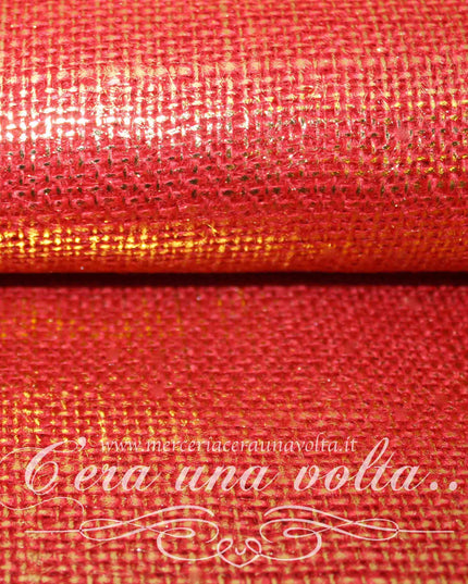 Tela da ricamo in Juta con stampa Lurex