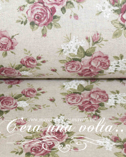 Tessuto Provenzale Rose Inglesi