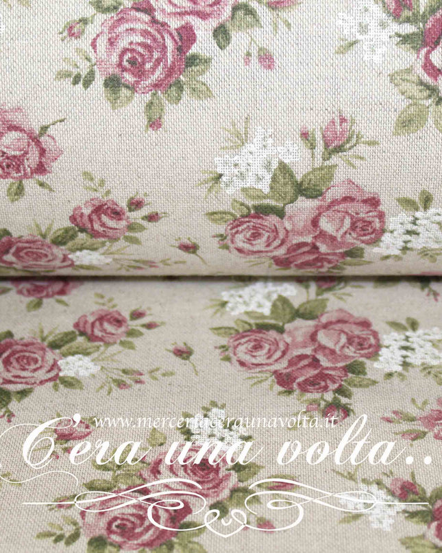 Tessuto Provenzale Rose Inglesi