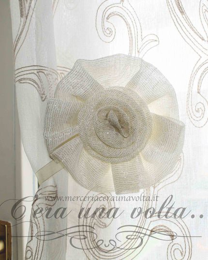 Calamita per tende con Fiore Avorio