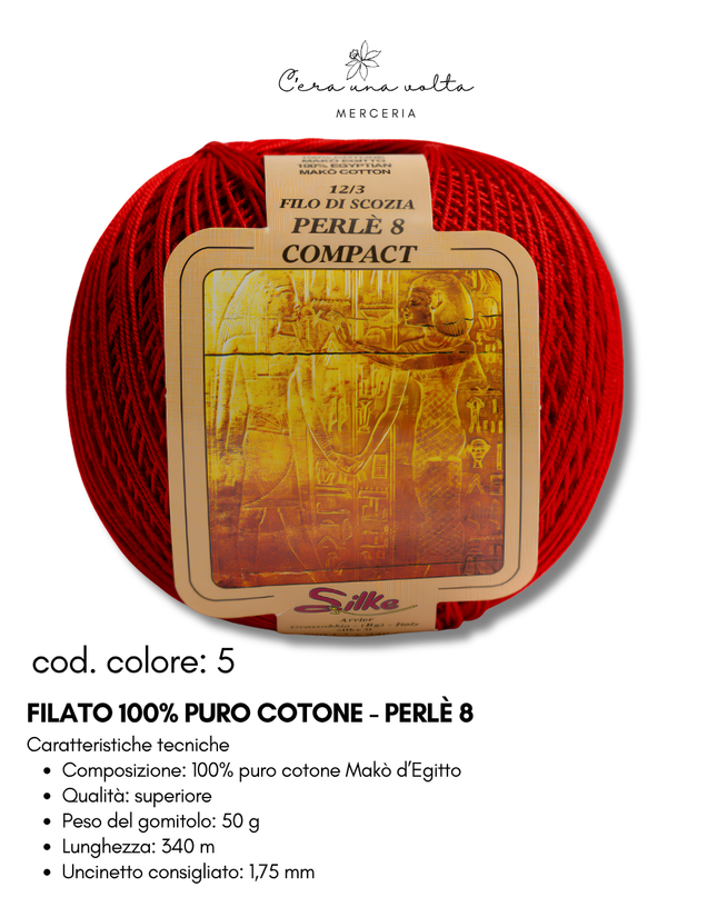 Filato 100% Puro Cotone - Perlè 5 e Perlè 8