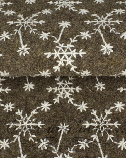 35 x 35 cm Feltro di lana ricamato