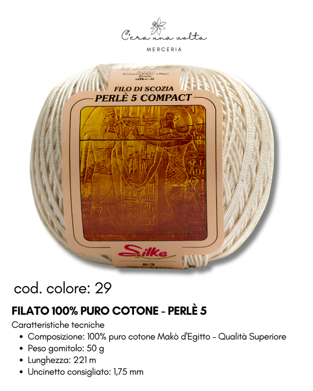 Filato 100% Puro Cotone - Perlè 5 e Perlè 8