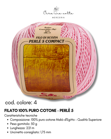 Filato 100% Puro Cotone - Perlè 5 e Perlè 8