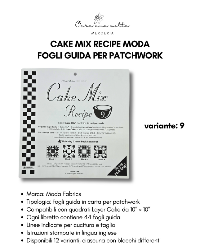 Cake Mix Recipe Moda – Fogli Guida per Patchwork