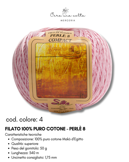 Filato 100% Puro Cotone - Perlè 5 e Perlè 8