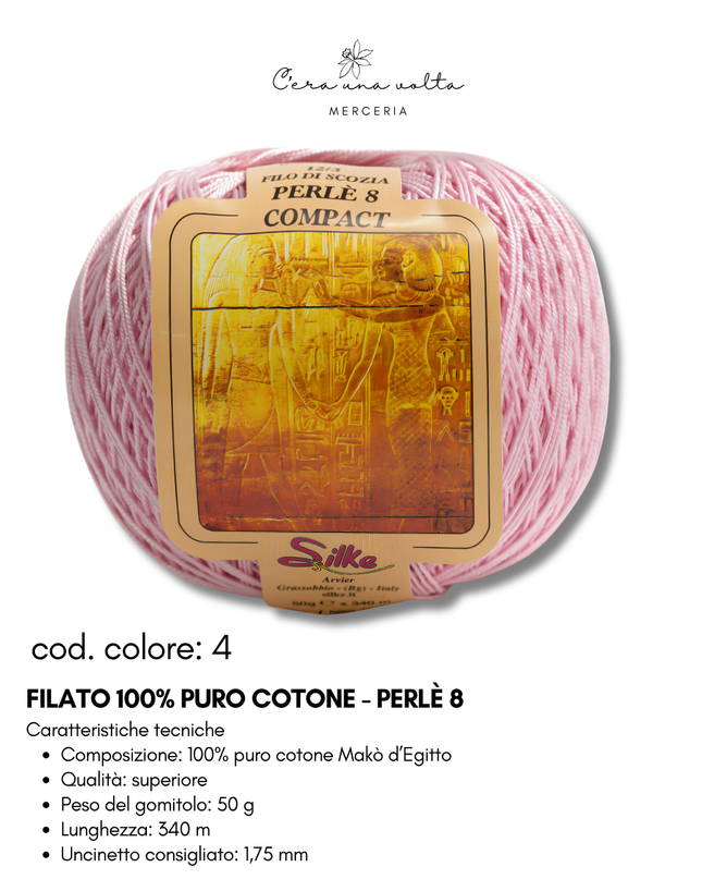 Filato 100% Puro Cotone - Perlè 5 e Perlè 8