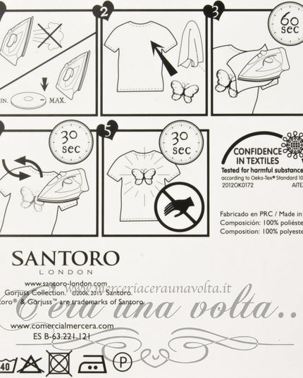 Etichetta termo adesiva per rattoppo quadrata Santoro Bambola Verde Chiaro