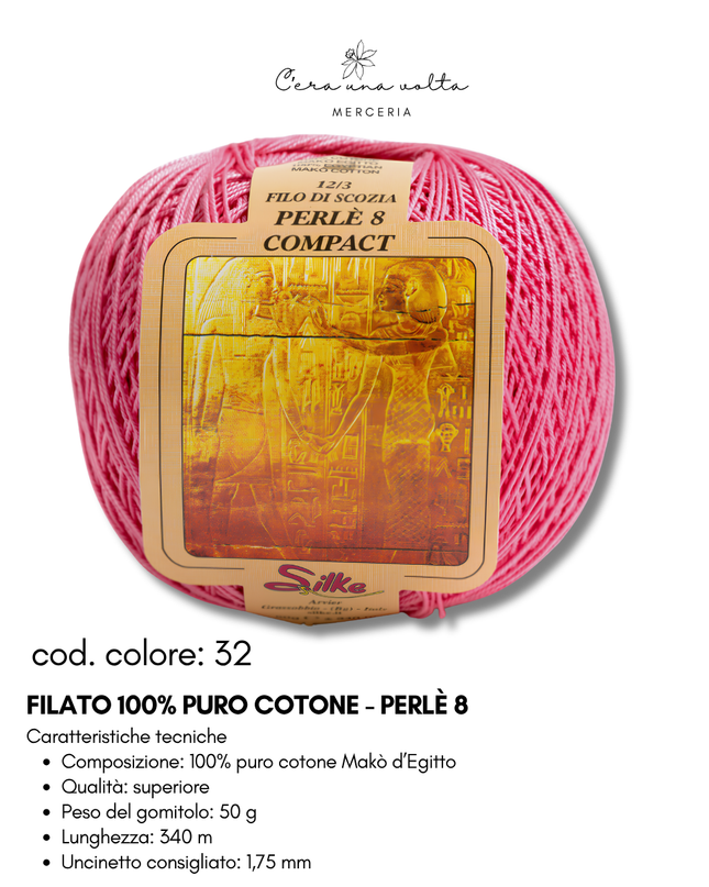 Filato 100% Puro Cotone - Perlè 5 e Perlè 8