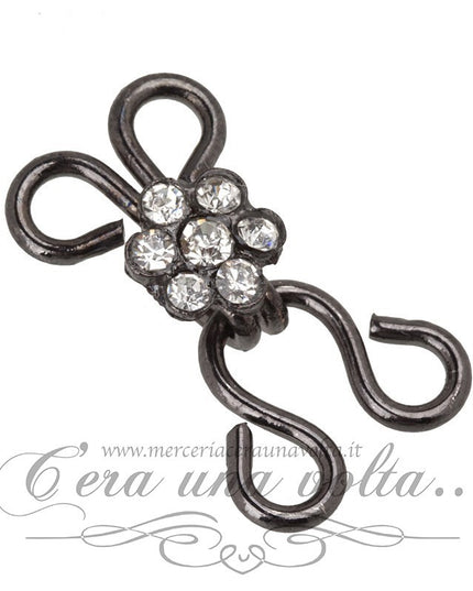 Ganci per abbigliamento con strass a fiore