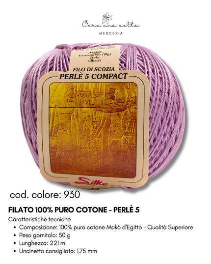 Filato 100% Puro Cotone - Perlè 5 e Perlè 8