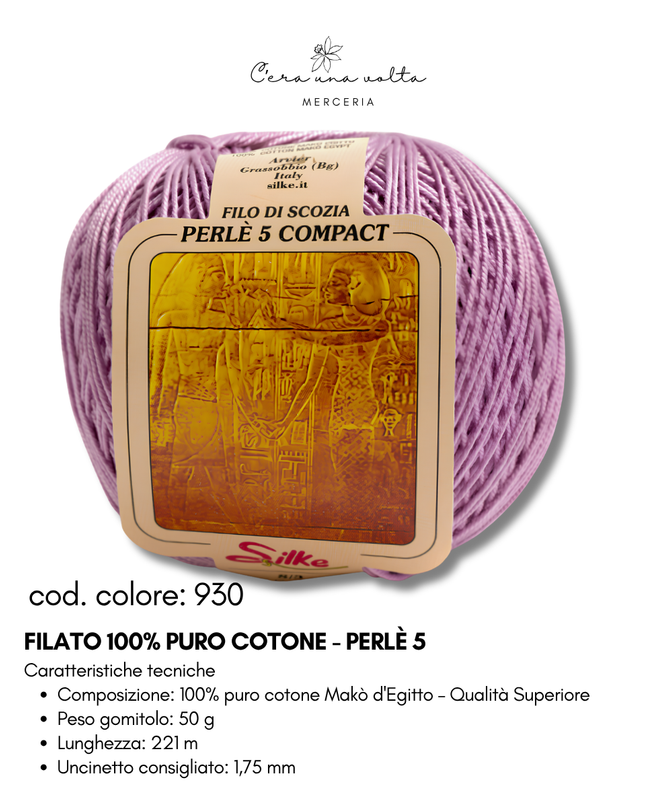 Filato 100% Puro Cotone - Perlè 5 e Perlè 8