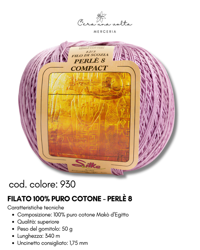 Filato 100% Puro Cotone - Perlè 5 e Perlè 8