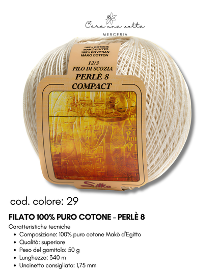 Filato 100% Puro Cotone - Perlè 5 e Perlè 8