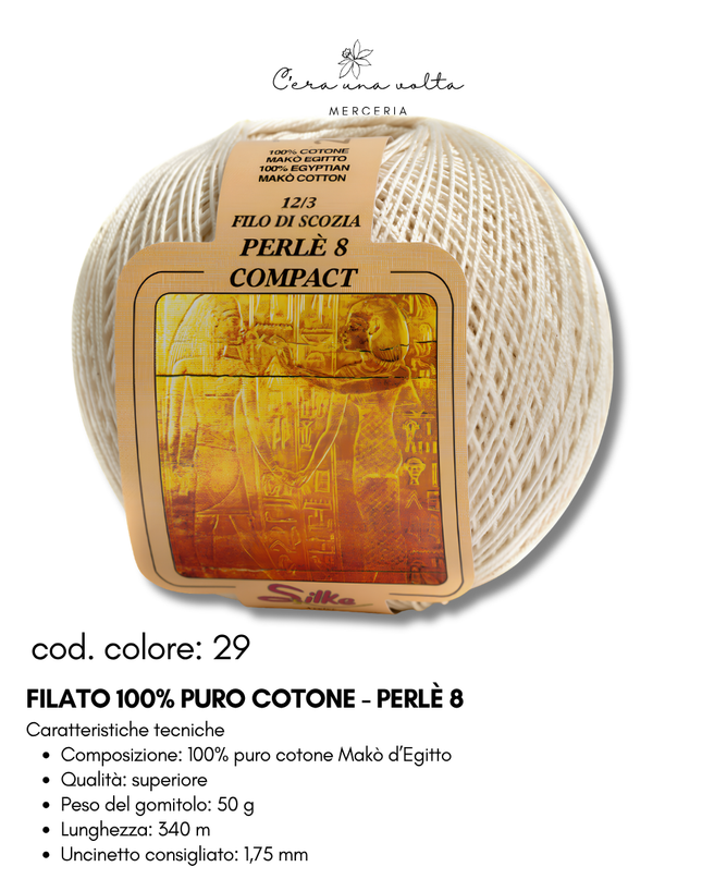 Filato 100% Puro Cotone - Perlè 5 e Perlè 8