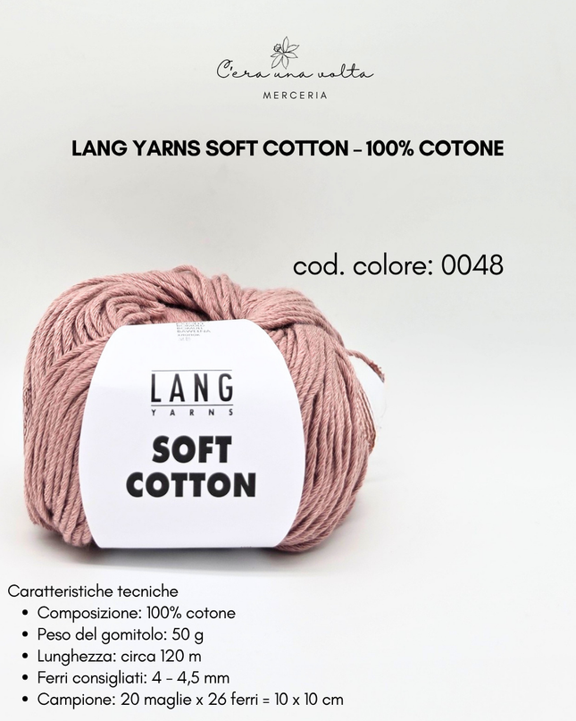 Lang Yarns Soft Cotton – 100% Cotone