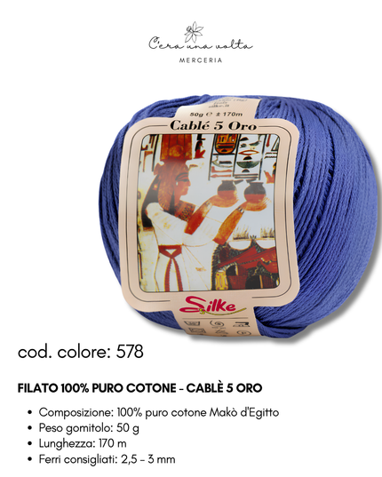 Filato 100% Puro Cotone - Cablè 5 ORO