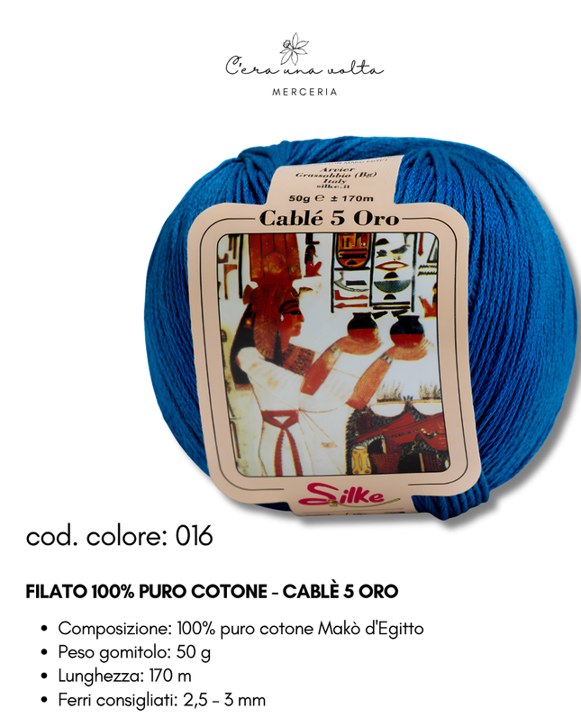 Filato 100% Puro Cotone - Cablè 5 ORO