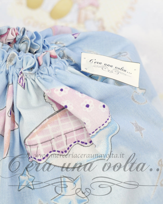 Sacchettino asilo Baby Star azzurro