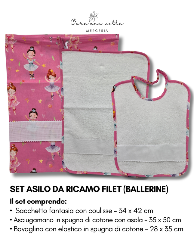 Set asilo da ricamo FILET (Ballerine e Principesse)