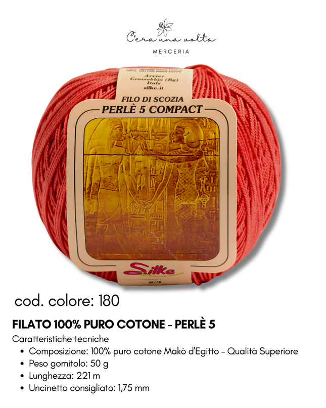 Filato 100% Puro Cotone - Perlè 5 e Perlè 8