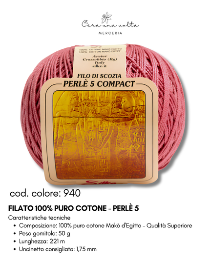 Filato 100% Puro Cotone - Perlè 5 e Perlè 8