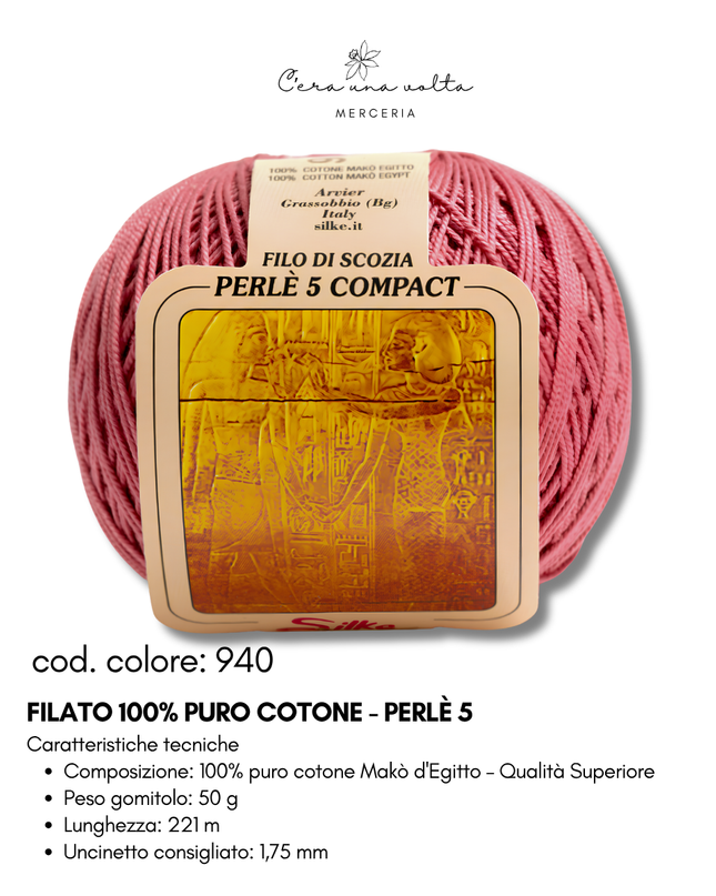 Filato 100% Puro Cotone - Perlè 5 e Perlè 8