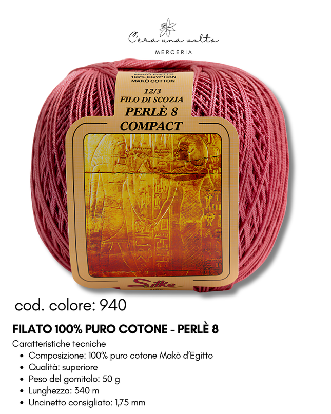 Filato 100% Puro Cotone - Perlè 5 e Perlè 8