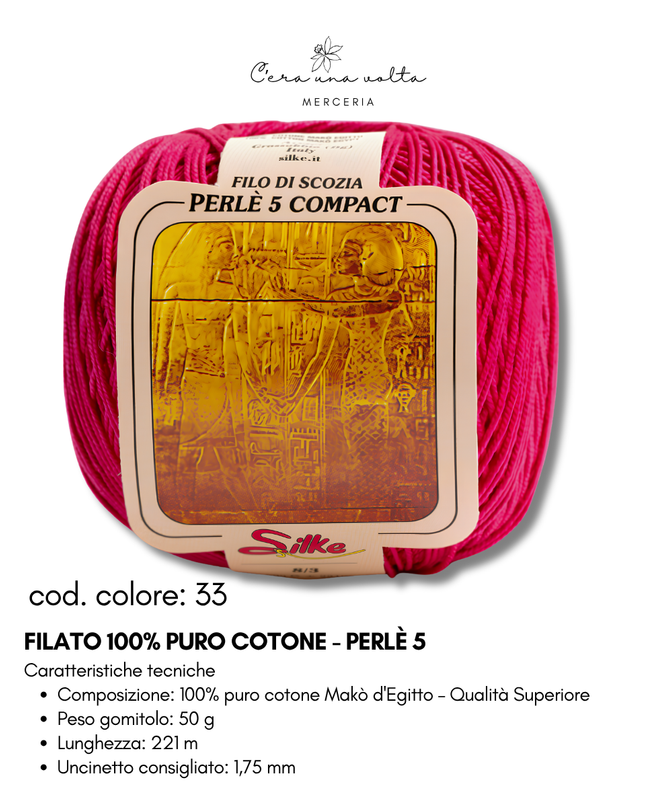 Filato 100% Puro Cotone - Perlè 5 e Perlè 8
