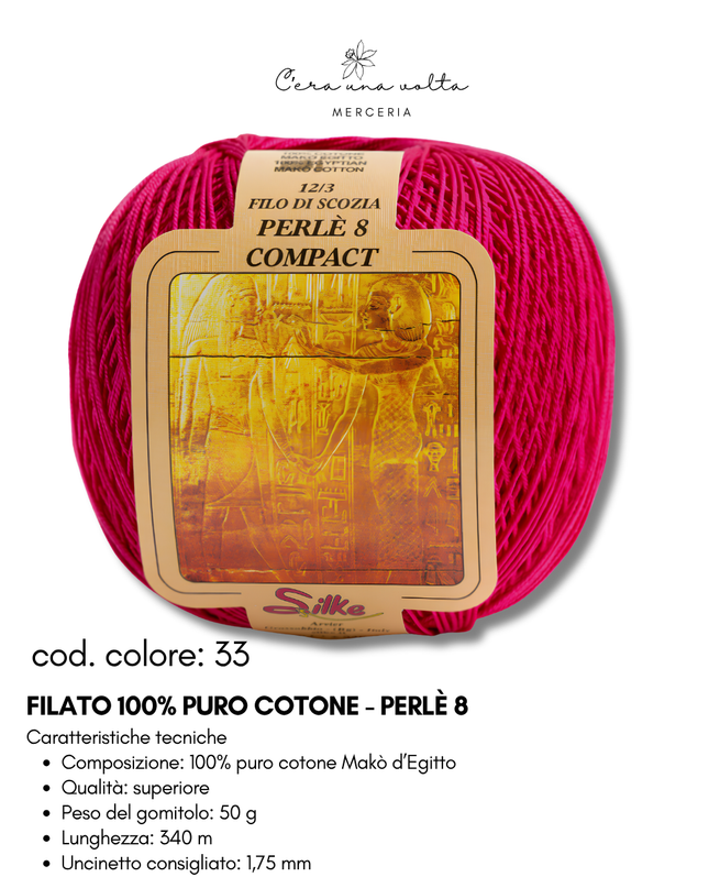 Filato 100% Puro Cotone - Perlè 5 e Perlè 8
