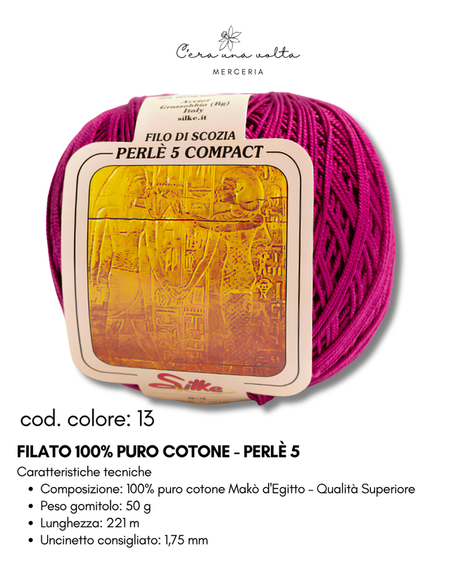 Filato 100% Puro Cotone - Perlè 5 e Perlè 8