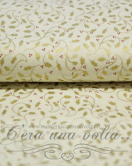 Tessuto in cotone Gold Leaves