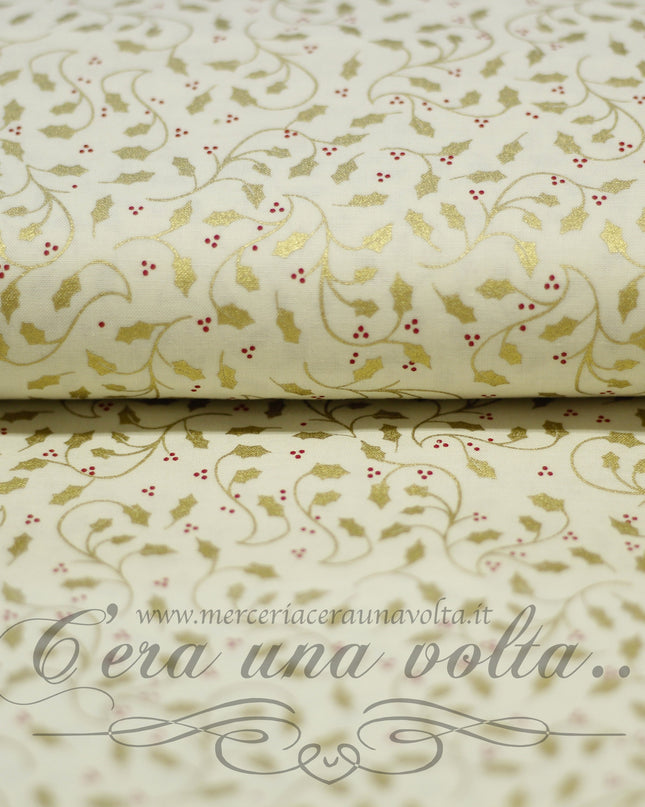 Tessuto in cotone Gold Leaves