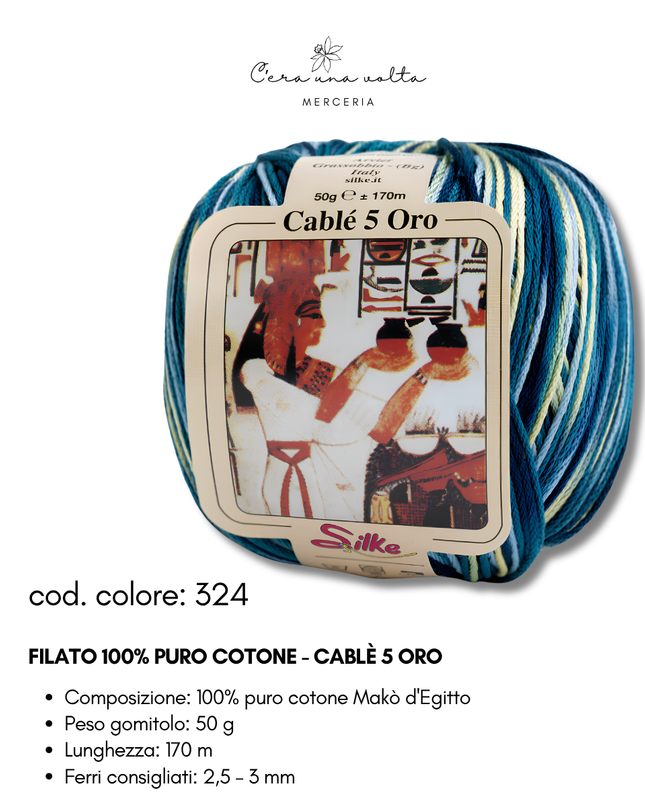 Filato 100% Puro Cotone - Cablè 5 ORO