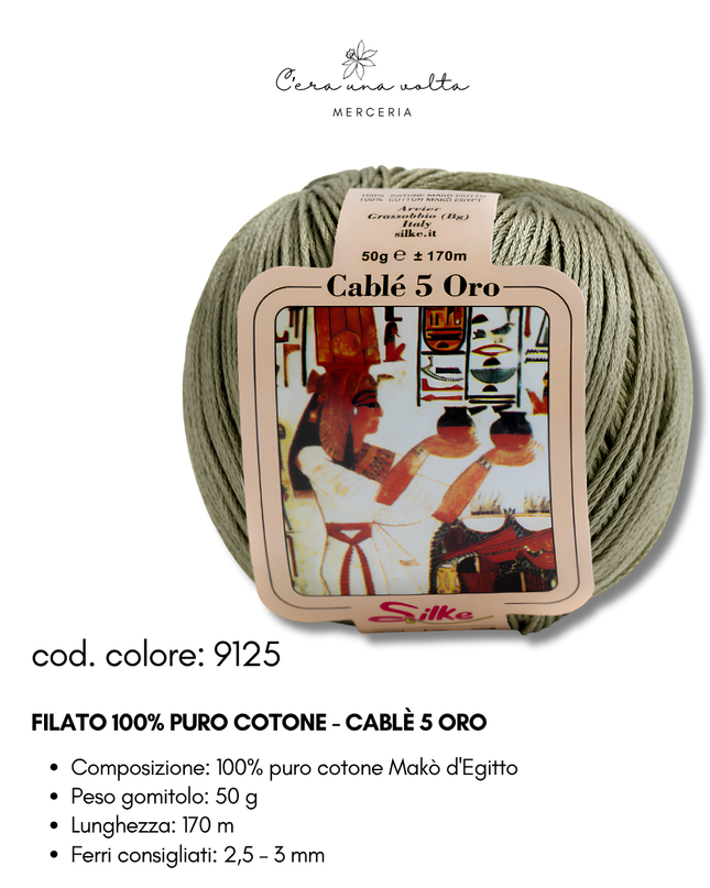 Filato 100% Puro Cotone - Cablè 5 ORO