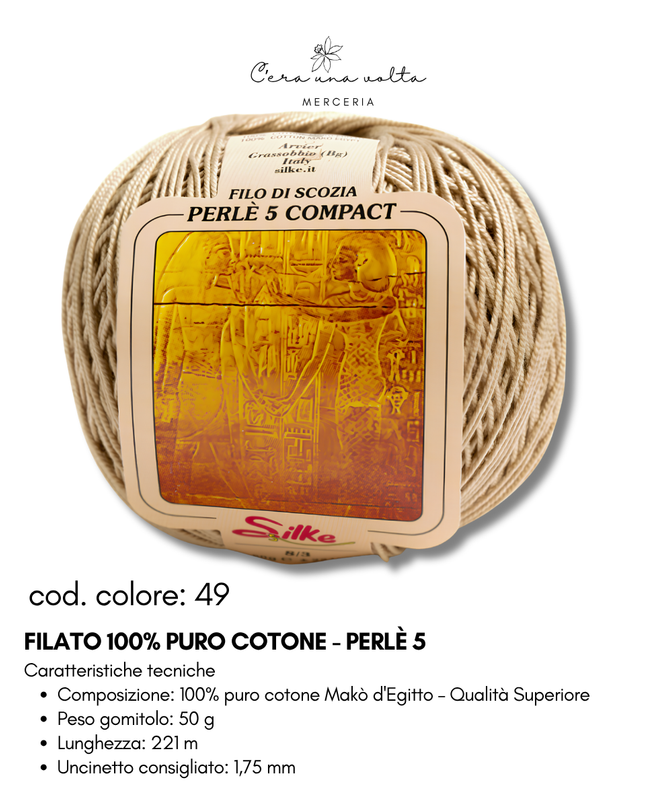 Filato 100% Puro Cotone - Perlè 5 e Perlè 8