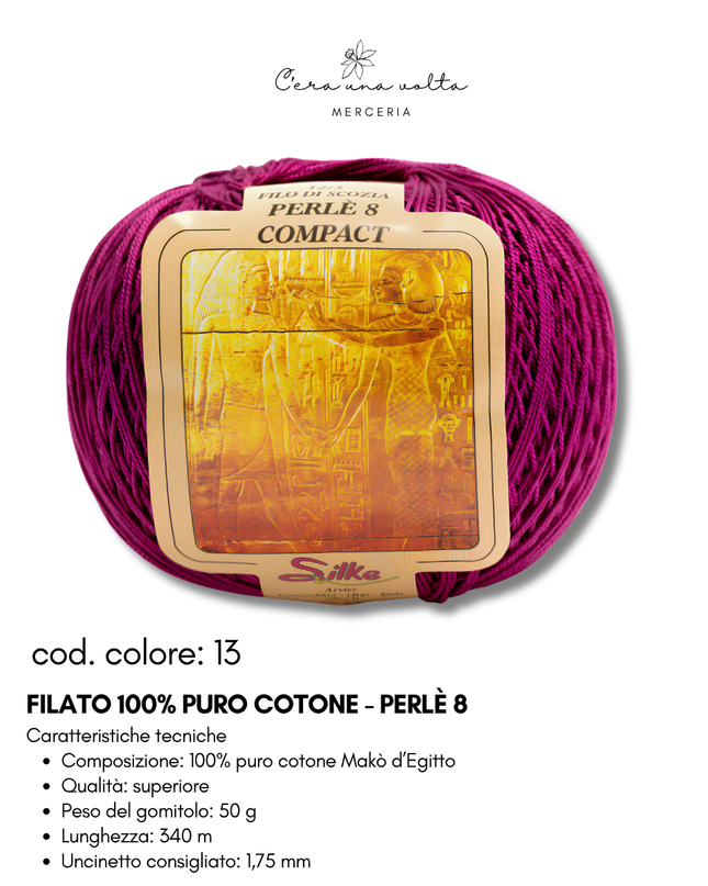 Filato 100% Puro Cotone - Perlè 5 e Perlè 8