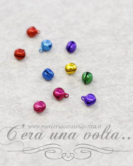 Campanelle natalizie colorate  set 10 pz