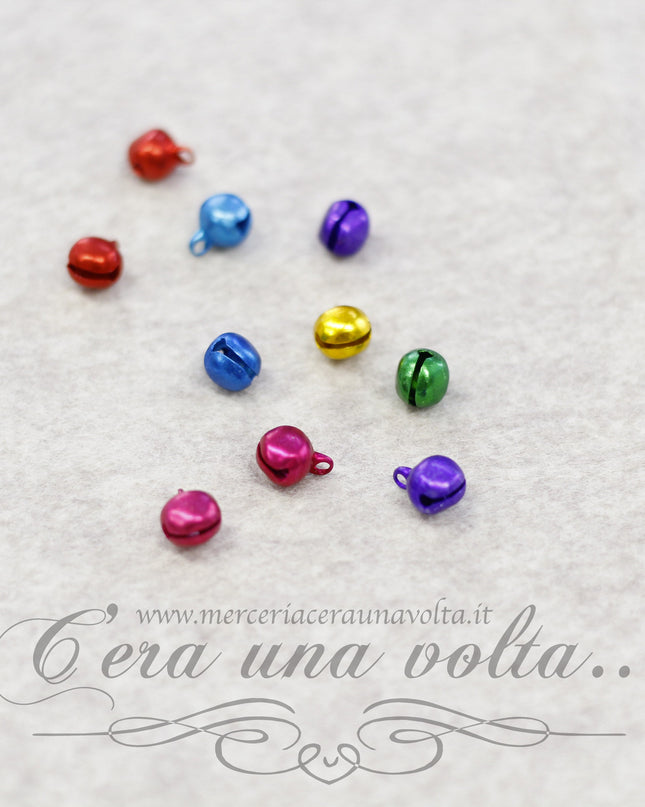 Campanelle natalizie colorate  set 10 pz