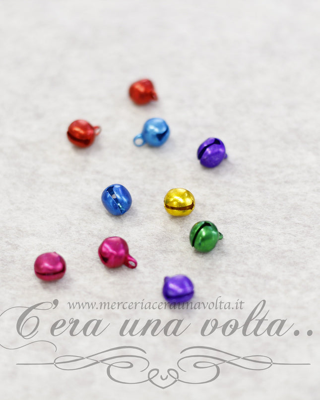 Campanelle natalizie colorate  set 10 pz