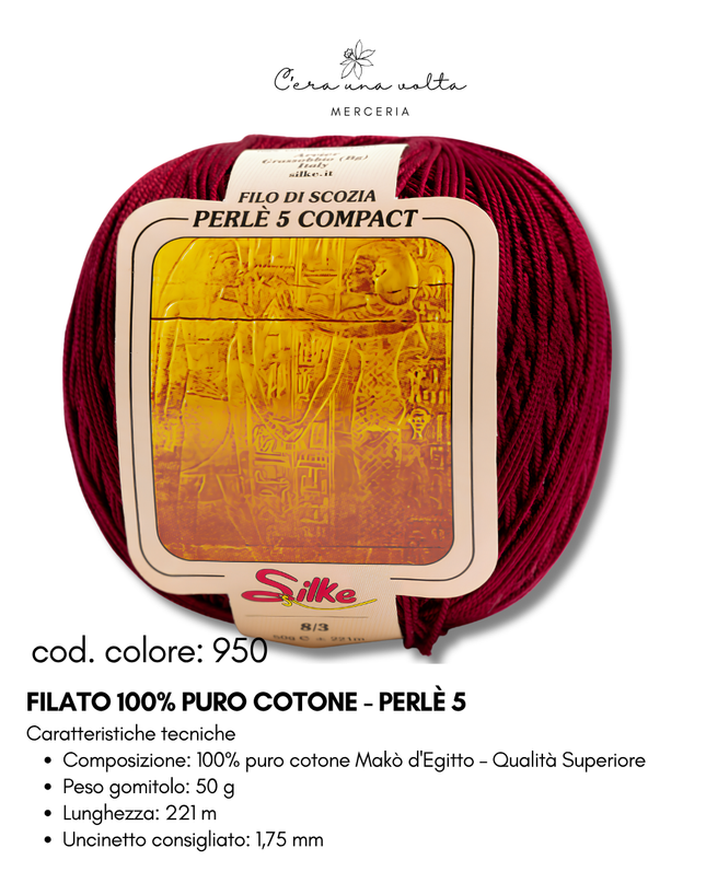 Filato 100% Puro Cotone - Perlè 5 e Perlè 8
