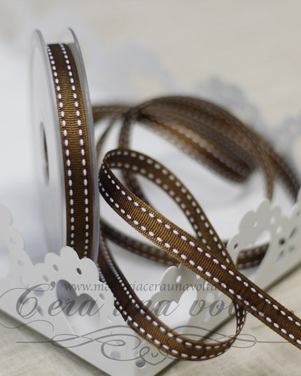 Nastro  Gross Grain sartoriale marrone