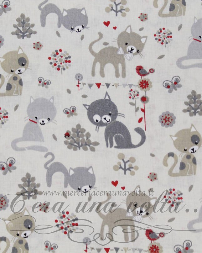 Tessuto con gatti